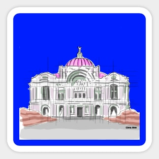 bellas artes in mexico city ecopop beaux arts building monument Sticker